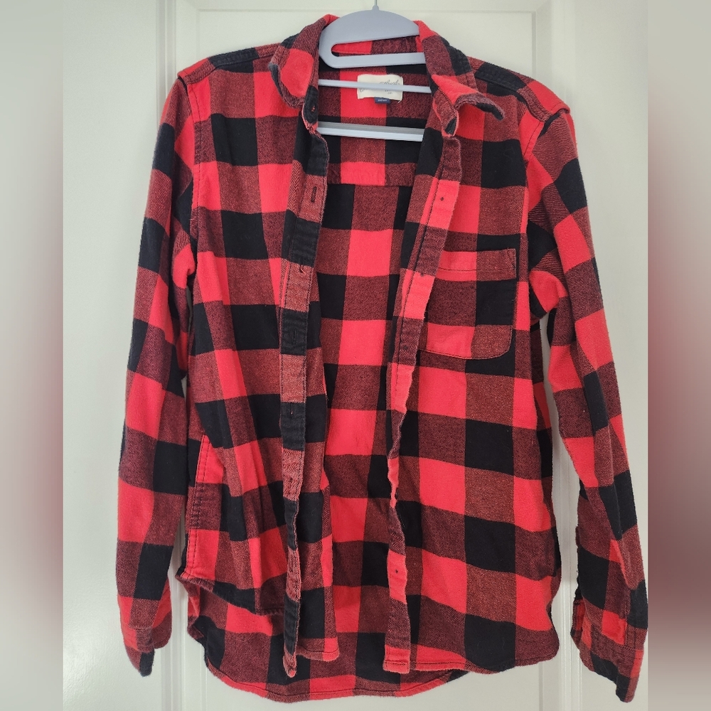 Kids Red and Black Plaid Shirt